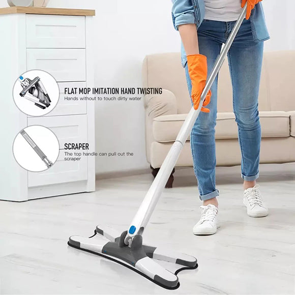 X Mop Floor Cleaning Mop Hand Free Washing Water Squeeze Flat Mop Lazy X-type Mop