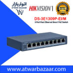 Hikvision DS-3E1309P-EI/M 8-Port Smart PoE Switch | 60W | VLAN | 300m Long Range | CCTV Network Switch