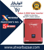 Inverex Yukon 3.2KW Solar Inverter | 3200W Pure Sine Wave | 80A MPPT | Battery Optional