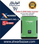 Inverex Yukon 5.2KW Solar Inverter – Pure Sine Wave, 80A MPPT, Works Without Battery, Wall-Mounted