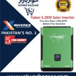 Inverex Yukon 5.2KW Solar Inverter – Pure Sine Wave, 80A MPPT, Works Without Battery, Wall-Mounted