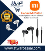 Xiaomi Mi Piston Basic In-Ear Wired Earphones with Mic & Control Button – 3.5mm Jack (Black / Silver)