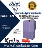 Knox Zynex Series Hybrid Solar Inverter IP66 | 3 MPPT Smart UPS-Grade Inverter for On-Grid & Off-Grid Solar Systems